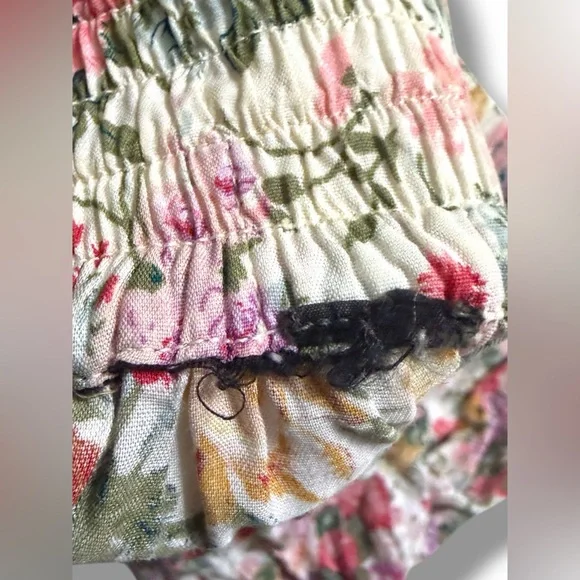 Vtg 80s Floral Cottagecore High Waist Floral Midi Skirt With Pockets XS - Picture 10 of 14